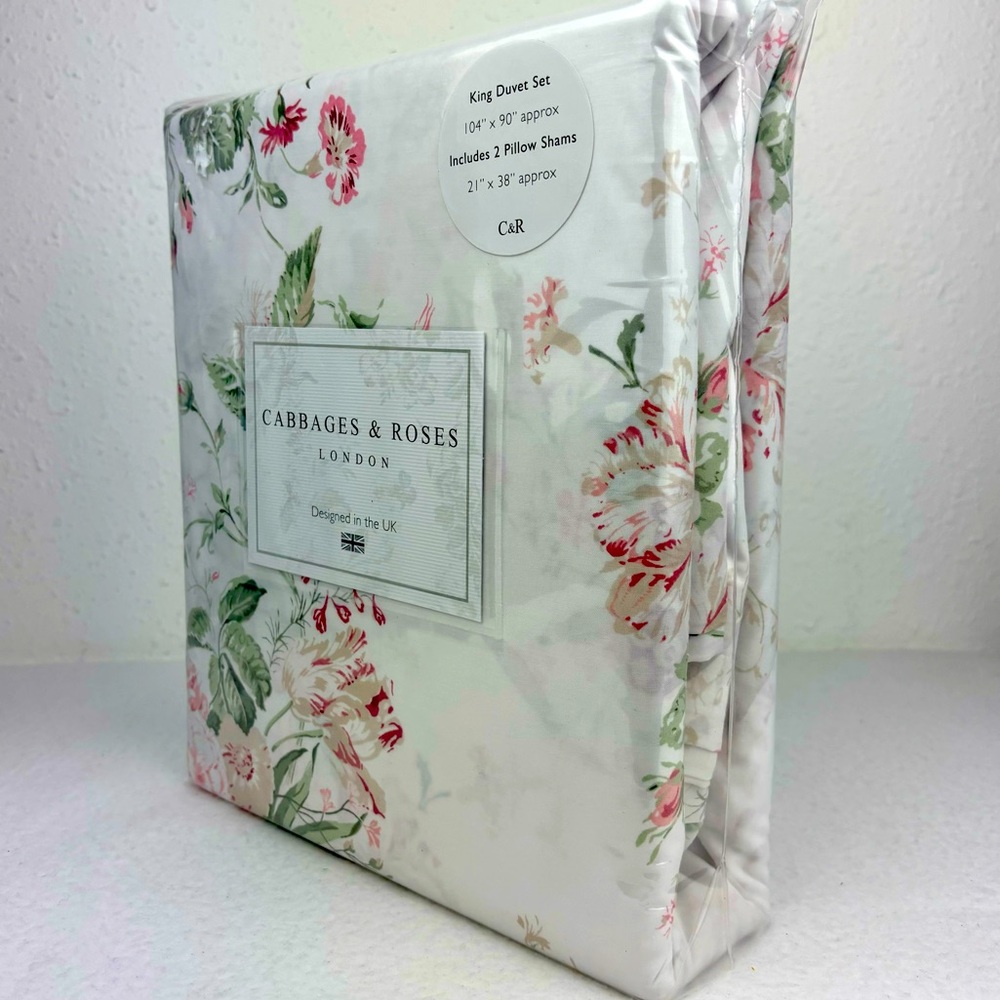 Cabbages & Roses KING Constance Russet Floral Duvet Cover Set Shams Multicolor - Picture 3 of 10